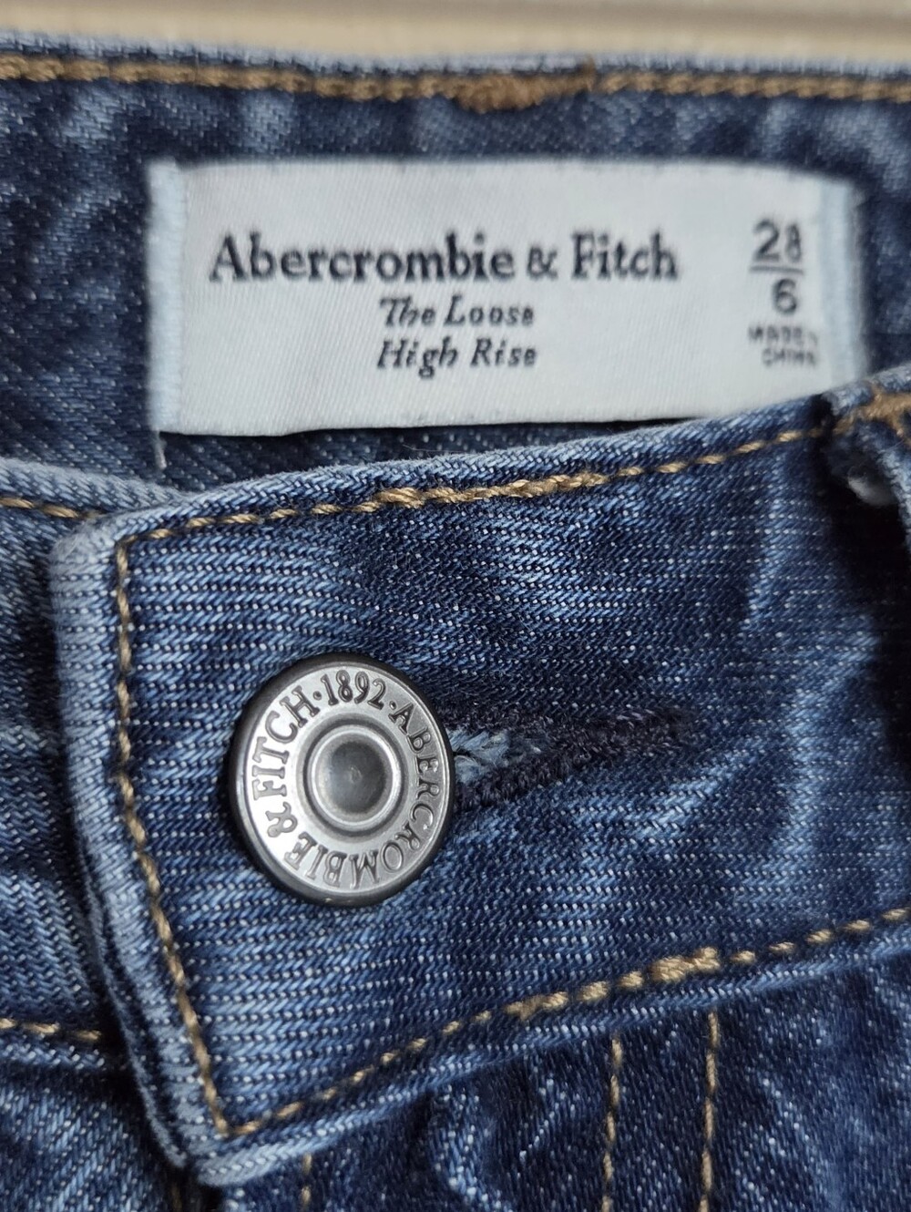 SALE! 💥abercrombie & fitch curve love "the loose" high rise medium wash jeans 6 - Picture 5 of 7